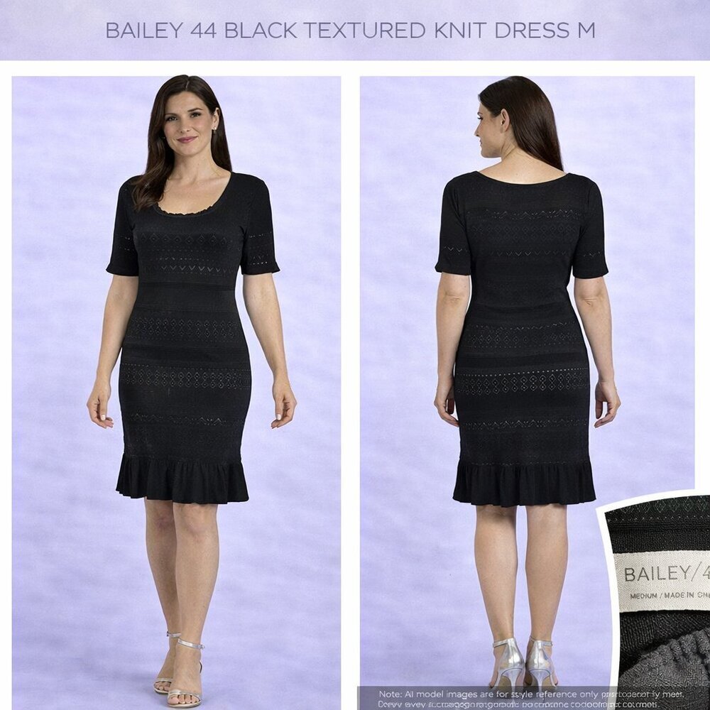 Bailey 44 Black Textured Knitwear Size Medium